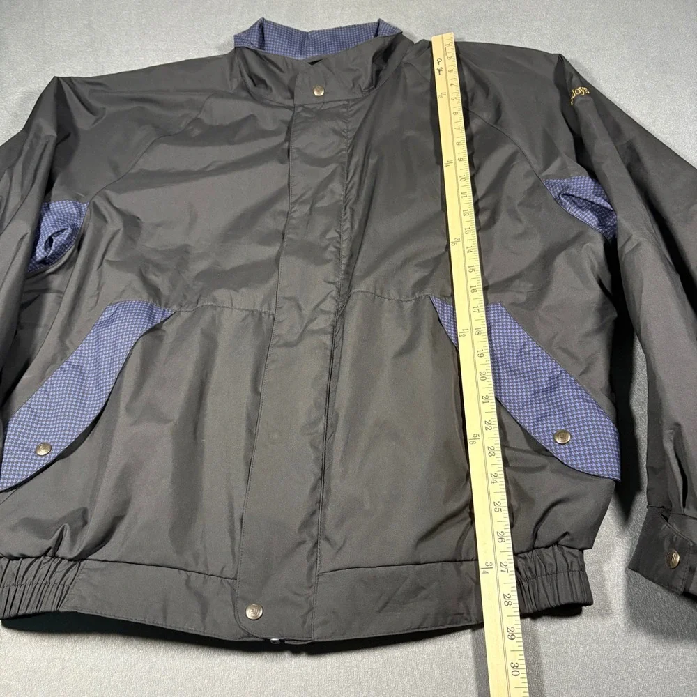 Footjoy DryJoy Water‎ Repel Golf Jacket Full Zip/Button X-Large Navy Plaid/Black